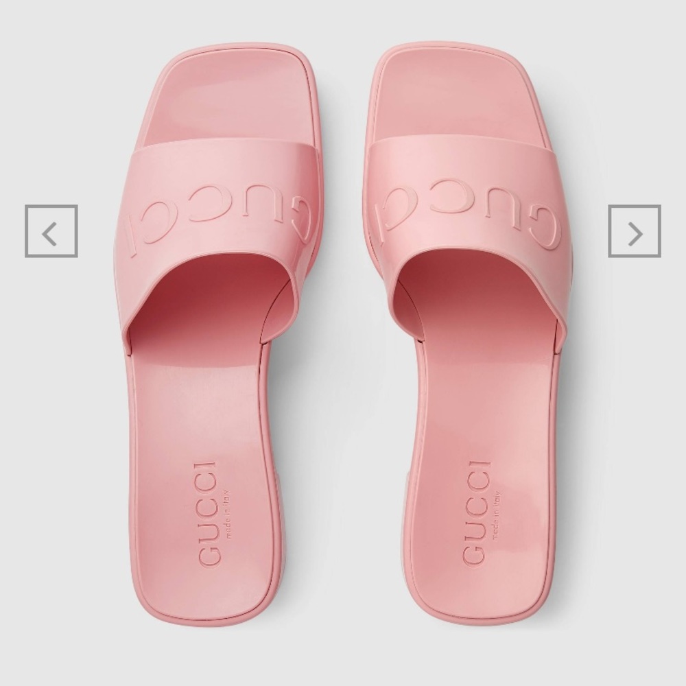 Gucci Women’s Pink Rubber Slide Sandals